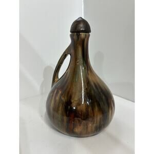 Brush McCoy Pottery 7" inch Decanter Music Box Onyx Glaze FOR PARTS w Stopper